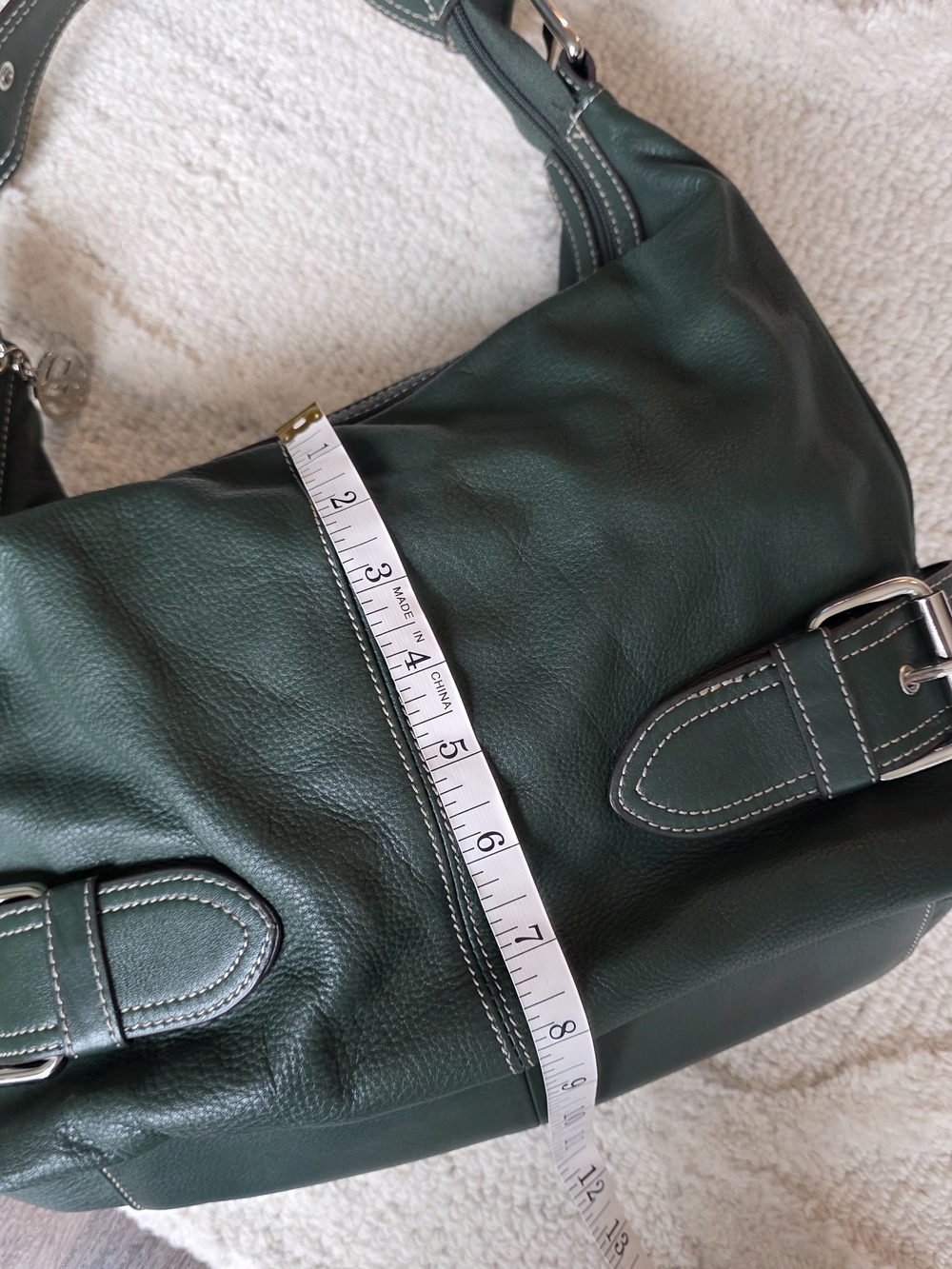 Dark Green Leather Shoulder Bag by Franco Sarto - Picture 11 of 15